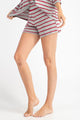 Soft Brushed Hacci Stripe Shorts With Elastic Waist