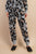 Leopard Sweater Knit Jogger Pants With Adjustable Elastic Waistband