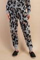Leopard Sweater Knit Jogger Pants With Adjustable Elastic Waistband