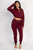 Two Piece Full Zip Crop Solid High Waisted Solid Jogger Set
